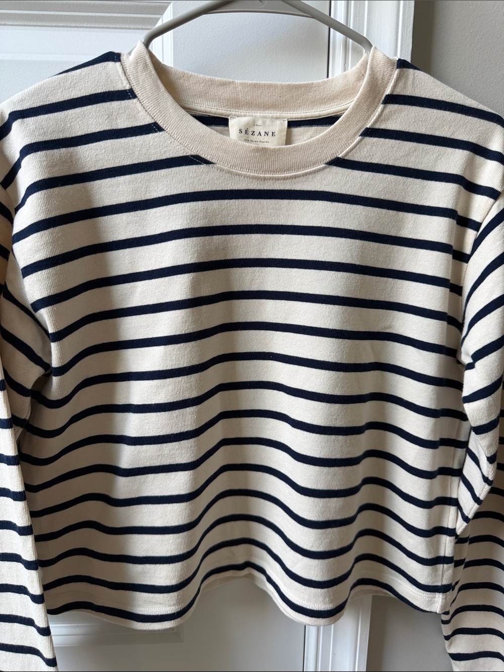 Sezane Elina Marinière Cream/ Navy - Size M